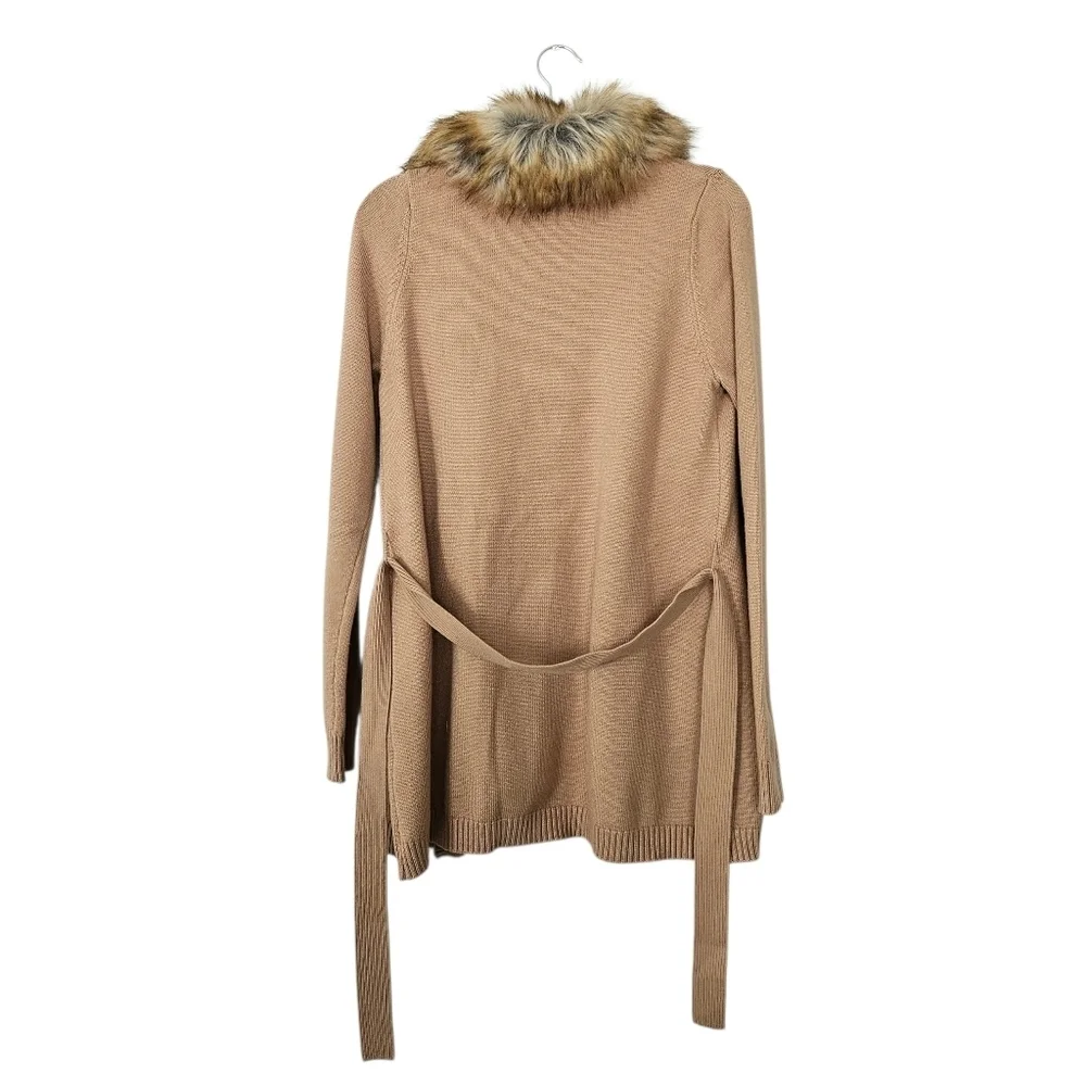 NWT Show Me Your MuMu cabin cardigan sweater with faux fur Trim Belt Size S